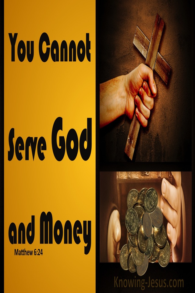 Matthew 6:24 No One Can Serve Two Masters (brown)